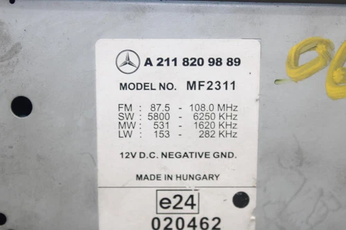 A2118209889 Sistema Audio/Radio Cd para MERCEDES-BENZ CLASE E (BM 211) B 1582881 - Imagen 9 de 10