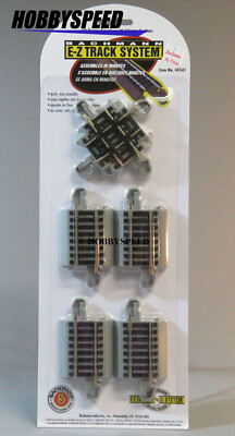 鉄道模型 BACHMANN Spectrum 25599 BACHMANN E-Z TRACK HO SCALE 90° CROSSING & ADAPTER SECTIONS gray