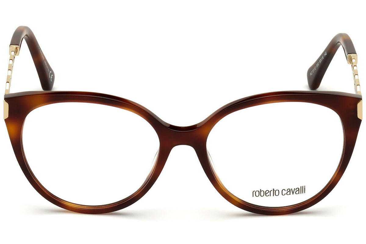 Круглые пластиковые очки Roberto Cavalli RC5112 052 в черепахово-золотом цвете 53-16-140 27190₽