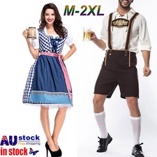 Adults Oktoberfest Couple Lederhosen German Beer Bavarian Mens Womens Costume AU — image 2