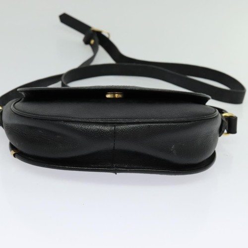 SAINT LAURENT Shoulder Bag Leather Black Gold Auth ep7934 - Picture 9 of 20