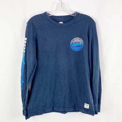 Roots Canada Men's Navy Blue Graphic T-Shirt Size XS Casual Classic Winter
