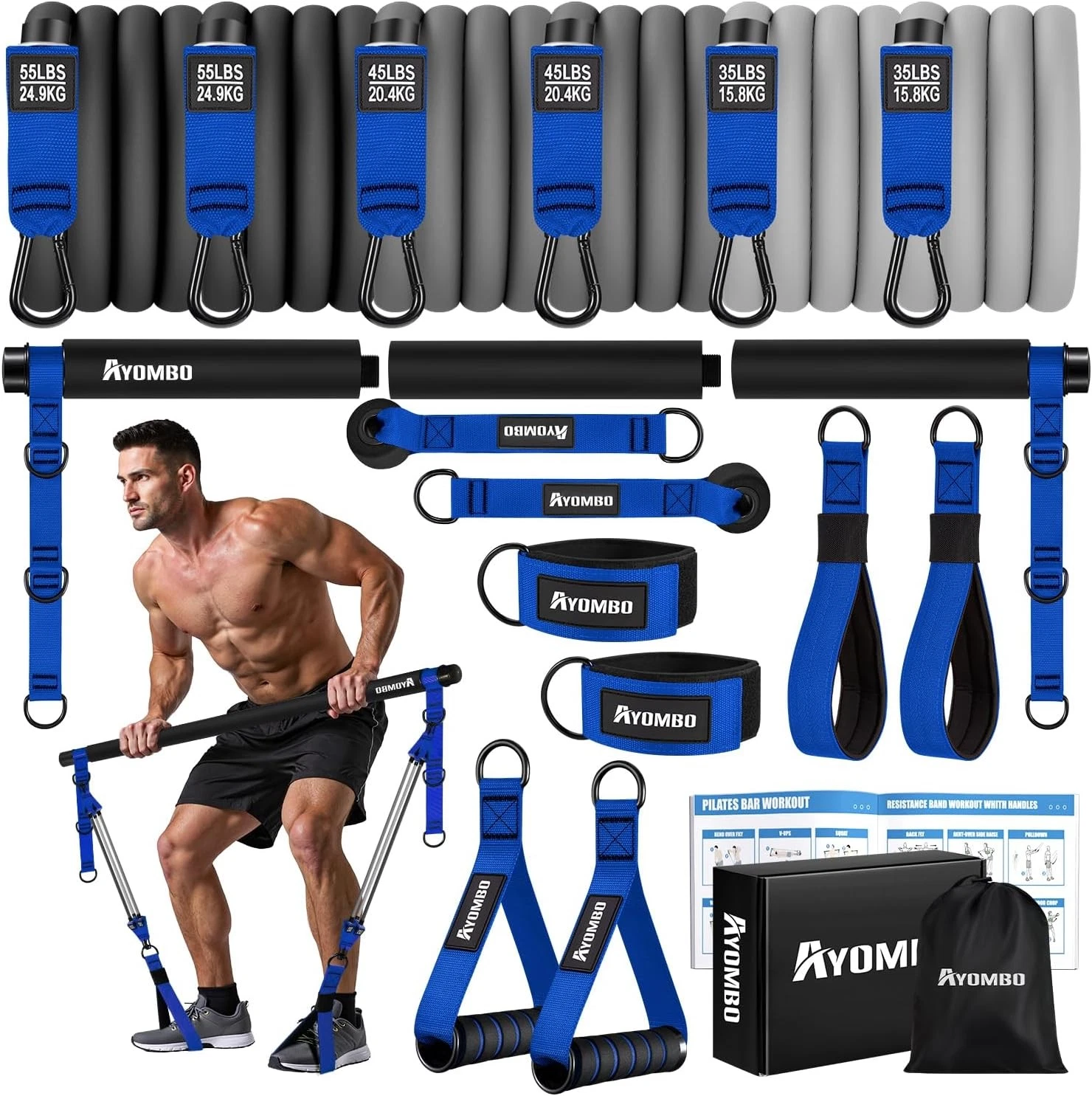 Heavy Duty Pilates Bar Kit with Resistance Bands for Home Workouts
Opens in a new window or tab