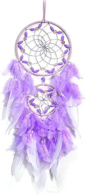 Purple Dream Catcher, Large Dreamcatcher, Handmade Feather Mobile Wall Decor