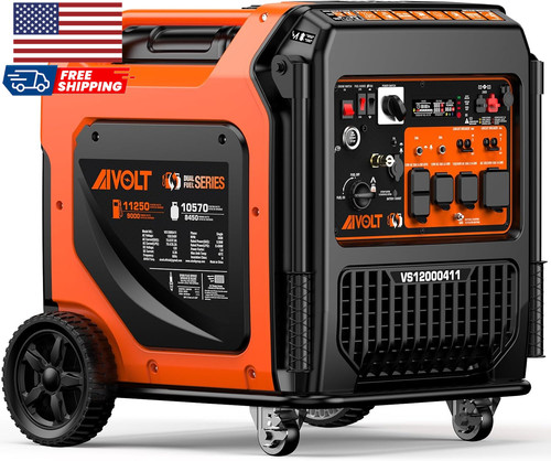 Dual Fuel Portable Inverter Generator Super Quiet Gas Propane Pow 11250 Wattages