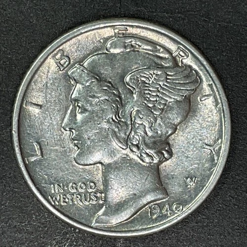 1940  Mercury Dime 10 cents USA Coin 90% Silver Liberty Freedom War WWII UNC