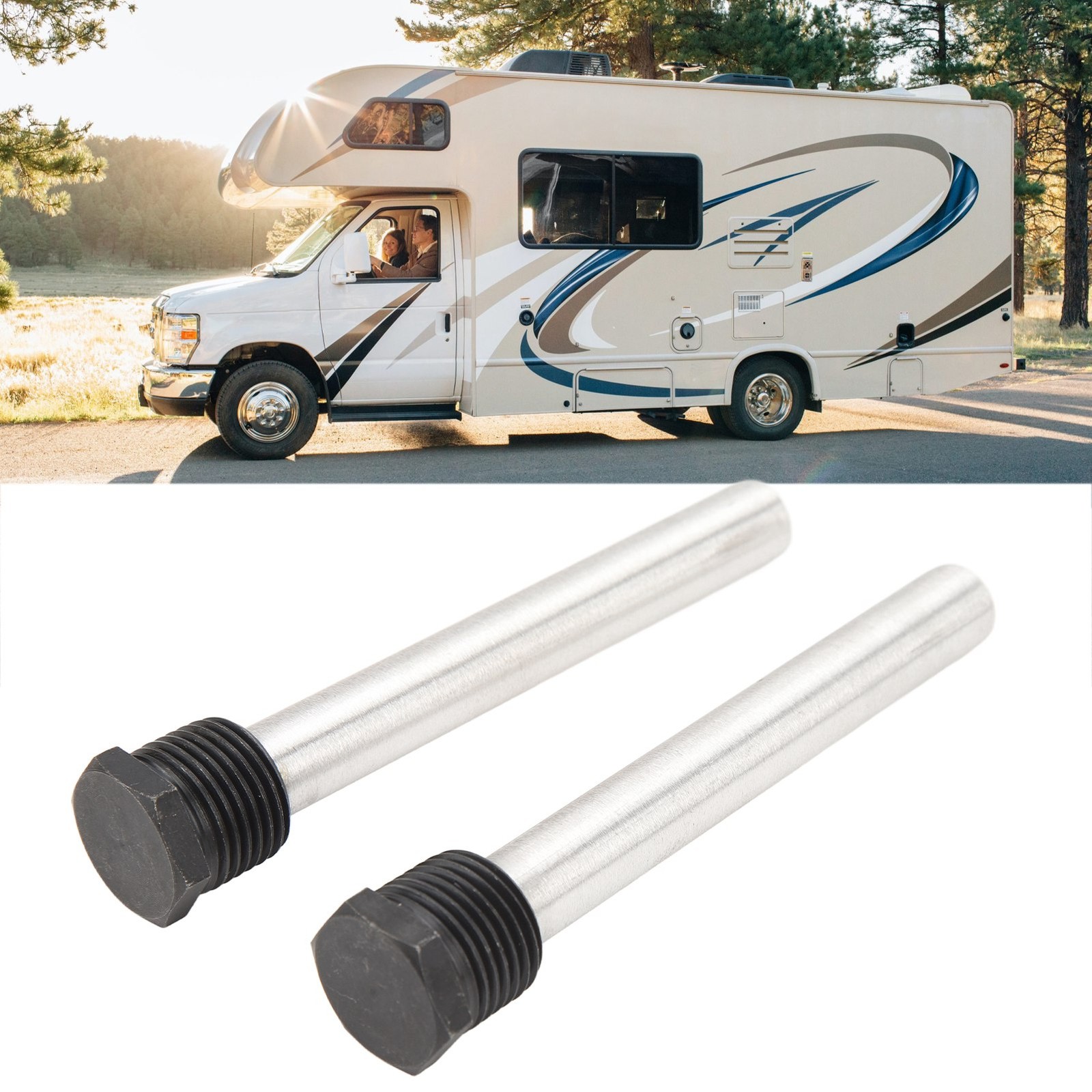 .2Pcs Water Heater Anode Rods 1/2in NPT Thread Magnesium Anode Rods For Most RV