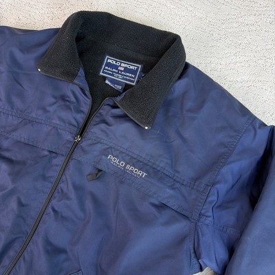 Men s VTG Polo Sport Ralph Lauren Medium Fleece Lined Bomber Jacket Windebreaker