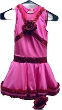 Dance Competition Costume Adult XS Hot Pink And Red Trim