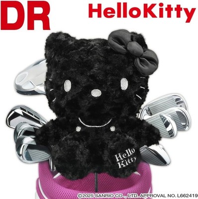 Sanrio Hello Kitty schwarze Kopfbedeckung für Fahrer Golf Plüschpuppe Japan n...