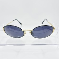 GUCCI GG2602/S 031 Archive Horsebit Oval Sunglasses Gold Frame / Black Blue Lens