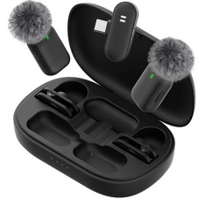 Wireless Lavalier Microphone, Clip-On Lapel Mic for iPhone Android with Noise...