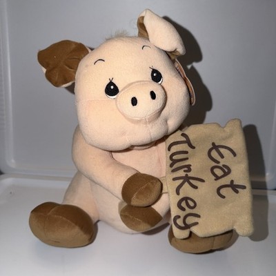 NWT Precious Moments Country Lane Tender Tails Precious Pig Plush Eat Turkey Y2K