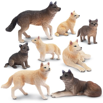 #ad Toymany 8 pcs Wolf Animal Figurine Realistic Collectible Hand painted Toy Set $17.59