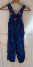 Vintage OshKosh BGosh Overalls Boy Girl Unisex Blue Corduroy Vestbak USA Lined 5