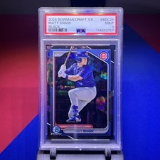 MATT SHAW BLACK SAPPHIRE /10 2024 BOWMAN CHROME DRAFT PROSPECT PSA 9