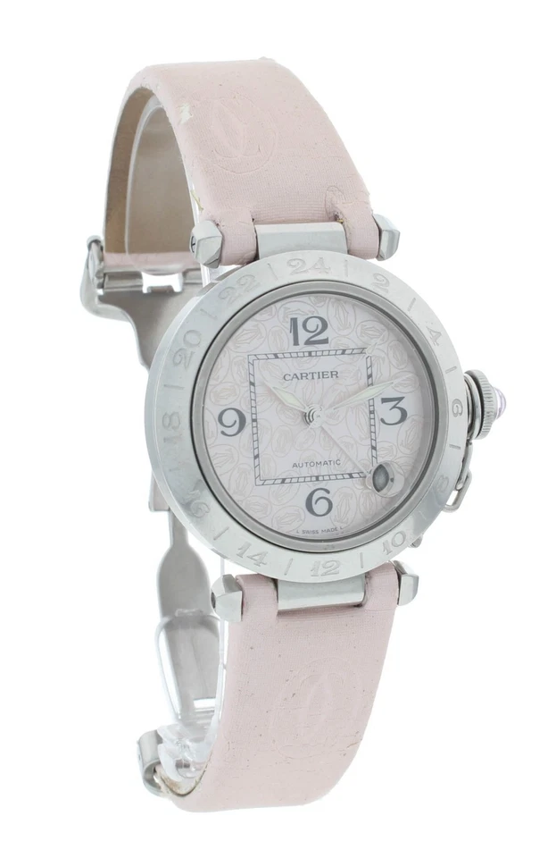 Reloj Cartier Pasha C GMT 35mm Automático Rosa Esfera MOP Damas W3107099-2377 Foto 2 de 4