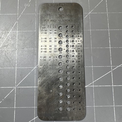 #ad Vintage Sears Craftsman Number Size Drill Gage #4047 Tempered Steel USA $13.98