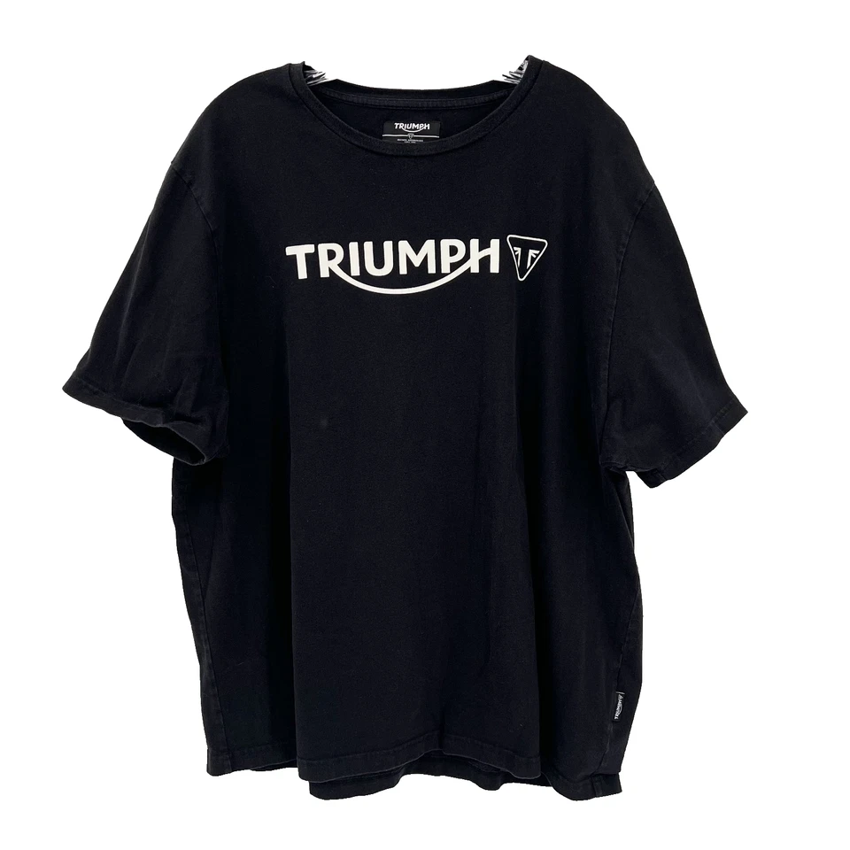 Camiseta TRIUMPH Para Hombre Talla XXXL Negra/Blanca Estampado Gráfico Manga Corta Cuello Redondo Foto 2 de 4
