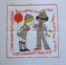 Vintage Brownie Girl Scout Handkerchief Smile Song Great Condition
