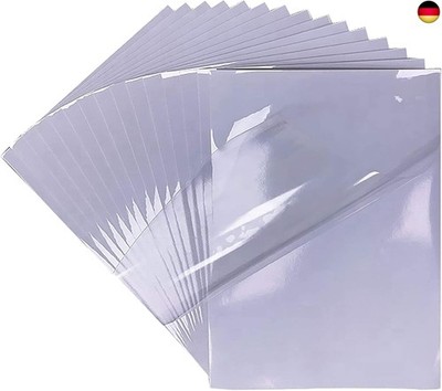 20 Blatt PREMIUM Vinyl Aufkleberfolie 100% klar Selbstklebend für Laser und 