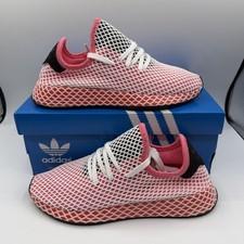Adidas Deerupt Runner Zapatos para Correr para Mujer 7.5 Rosa Tiza/Naranja Tenis CQ2910