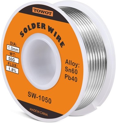 TOWOT Tin Lead Rosin Core Solder Wire 1.0mm 50g Sn60 Pb40