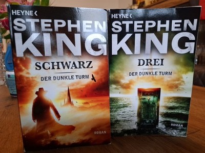 Stephen King Bücher Der Dunkle Turm Band 1+2 Schwarz und Drei