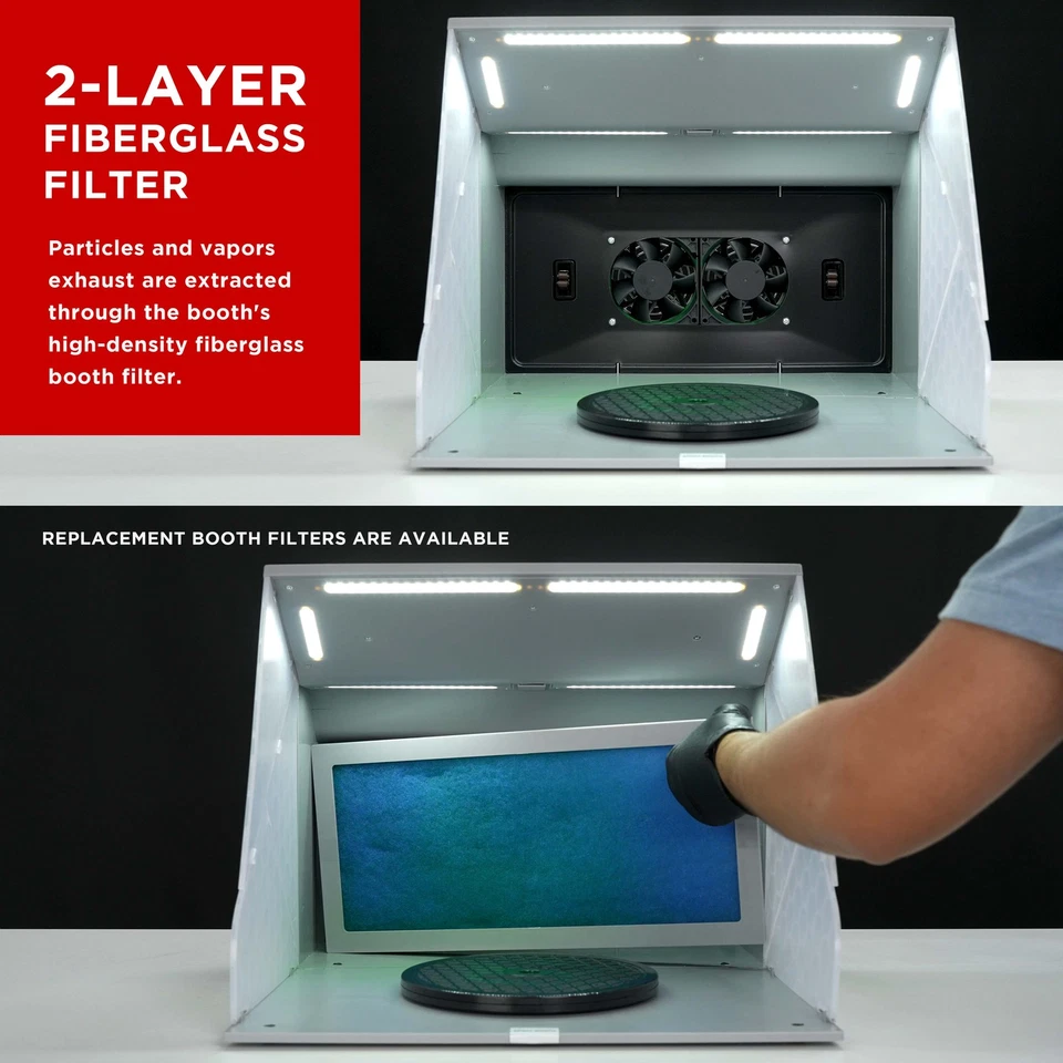 Master Airbrush Portable Hobby Paint Spray Booth Kit, Dual Exhaust Fans, Lights - Image 4 of 4