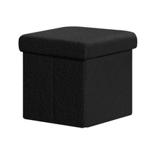 Cube d'assise pliable avec espace de rangement, tabouret bouclé en forme de...