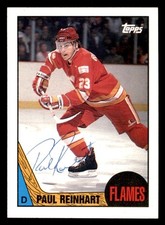 1987 Topps Hockey #143 Paul Reinhart Signed Autograph (no COA)