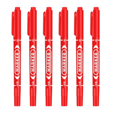 Permanent Marker Set Feinspitze Doppelspitze Öltinte Wasserfest 6 Stück