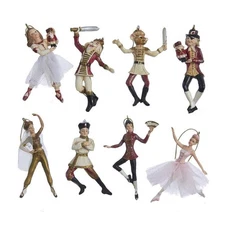 Kurt Adler Resin Ornament for Christmas Tree, Mini Nutcracker Suite (Pack of 8)