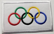 5 Ring Olympics Games Banner Flag Embroidered Patch 2.5x3.75"