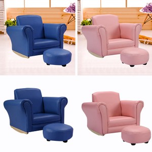 childrens leather chair and footstool