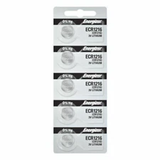 Ten (10) Energizer CR1216 34mAh 3V Lithium LiMnO2 BATTERIES**