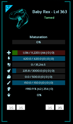 ARK Survival Ascended TOP STATS Albino Rex - PC/XBOX/PS5 PvE ASA