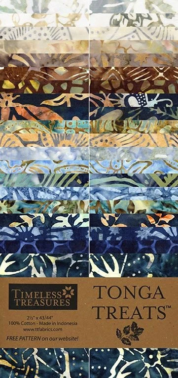 TIMELESS TREASURES FABRIC Timeless Treasures Tonga Treats - HARBOR - (40) 2.5" Batik Fabric Strips