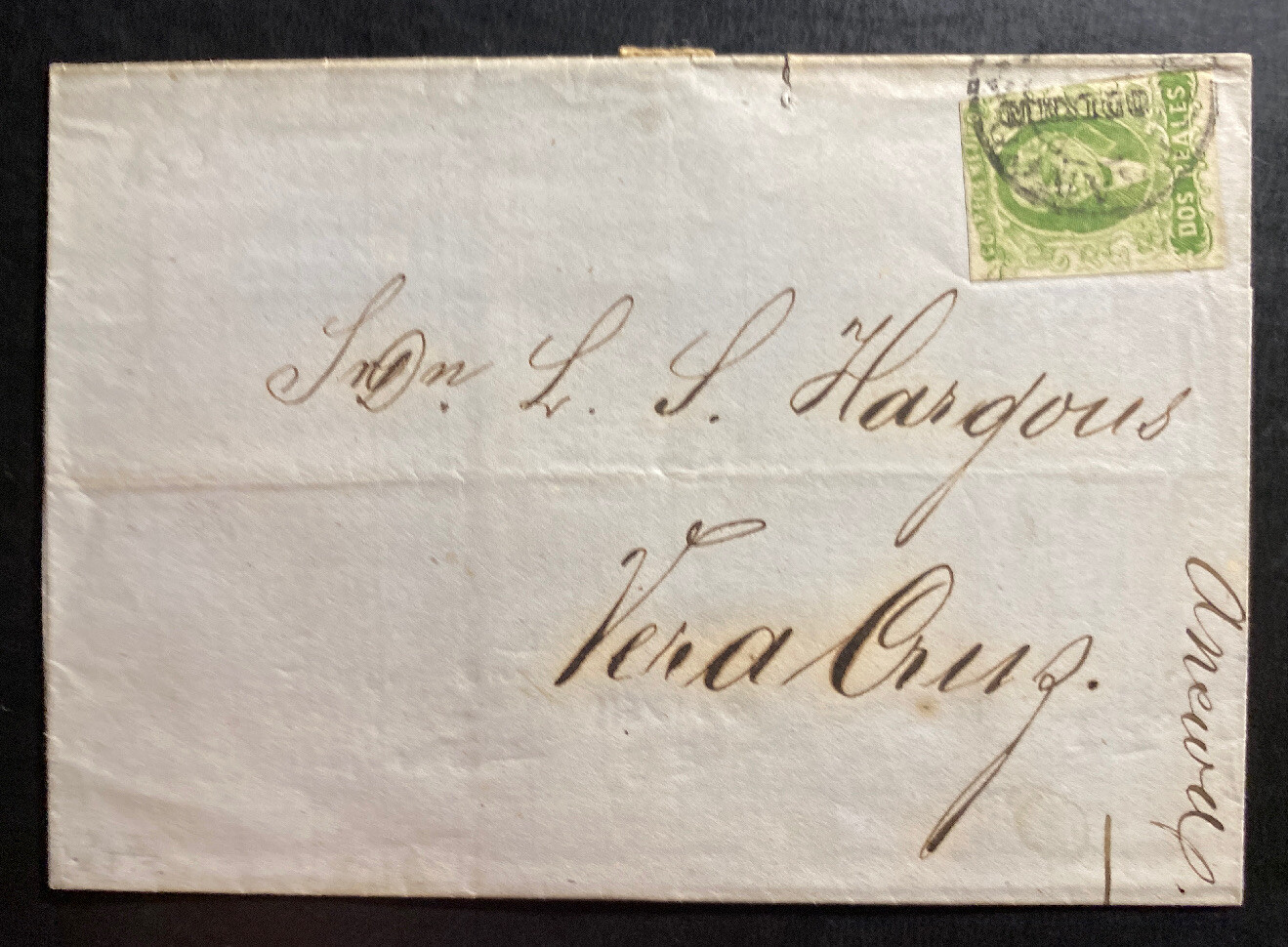 1857 Mexico Letter Sheet Cover To Veracruz