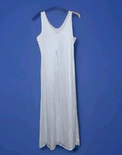 Vintage Anthony Richards Ladies Size 10 Long Plain White Nightgown Made In USA
