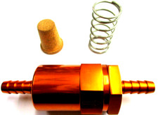 Fuel Filter Billet Inline Cleanable Element 38 Barbed Polish Gold Alum