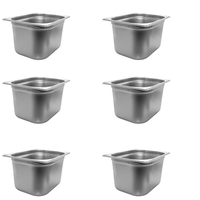 Acmax 6 StüCk Gn 1/2 GastronormbehäLter Gn-BehäLter Gastronorm Edelstahl 12,5 L