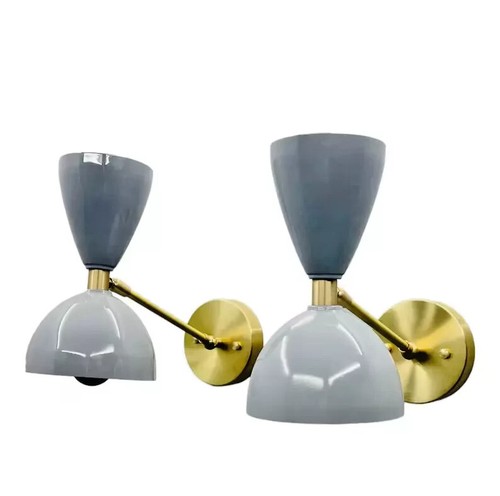 1950 Mid Century Italian Sputnik Brass Wall Plug In Wall Sconce Fixture - Picture 4 of 4