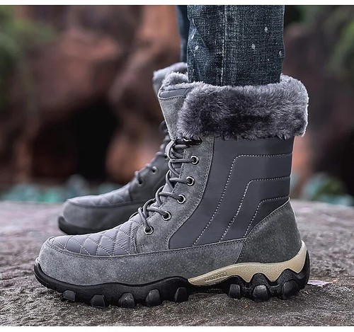Men's Winter Snow Boots Waterproof Sneakers Outdoor Non-slip Warm Hiking Boots - Picture 10 of 21