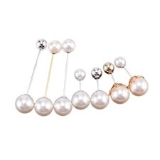 7 PCS Artificial Pearl Brooch Pins Sweater Shawl Clips Brooch Safety Pin