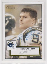 LUIS CASTILLO SAN DIEGO CHARGERS NORTHWESTERN UNIVERSITY AUTOGRAPHED CARD