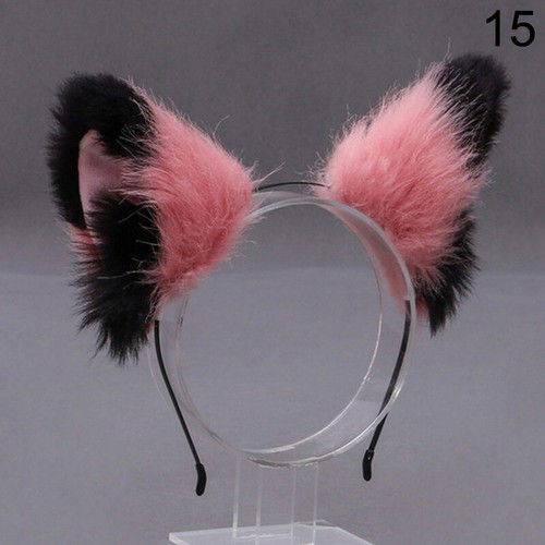 Cute Faux Plush Fluffy Cat Ears Hair Hoop Hairband Head Band Headwear Party - Picture 26 of 35