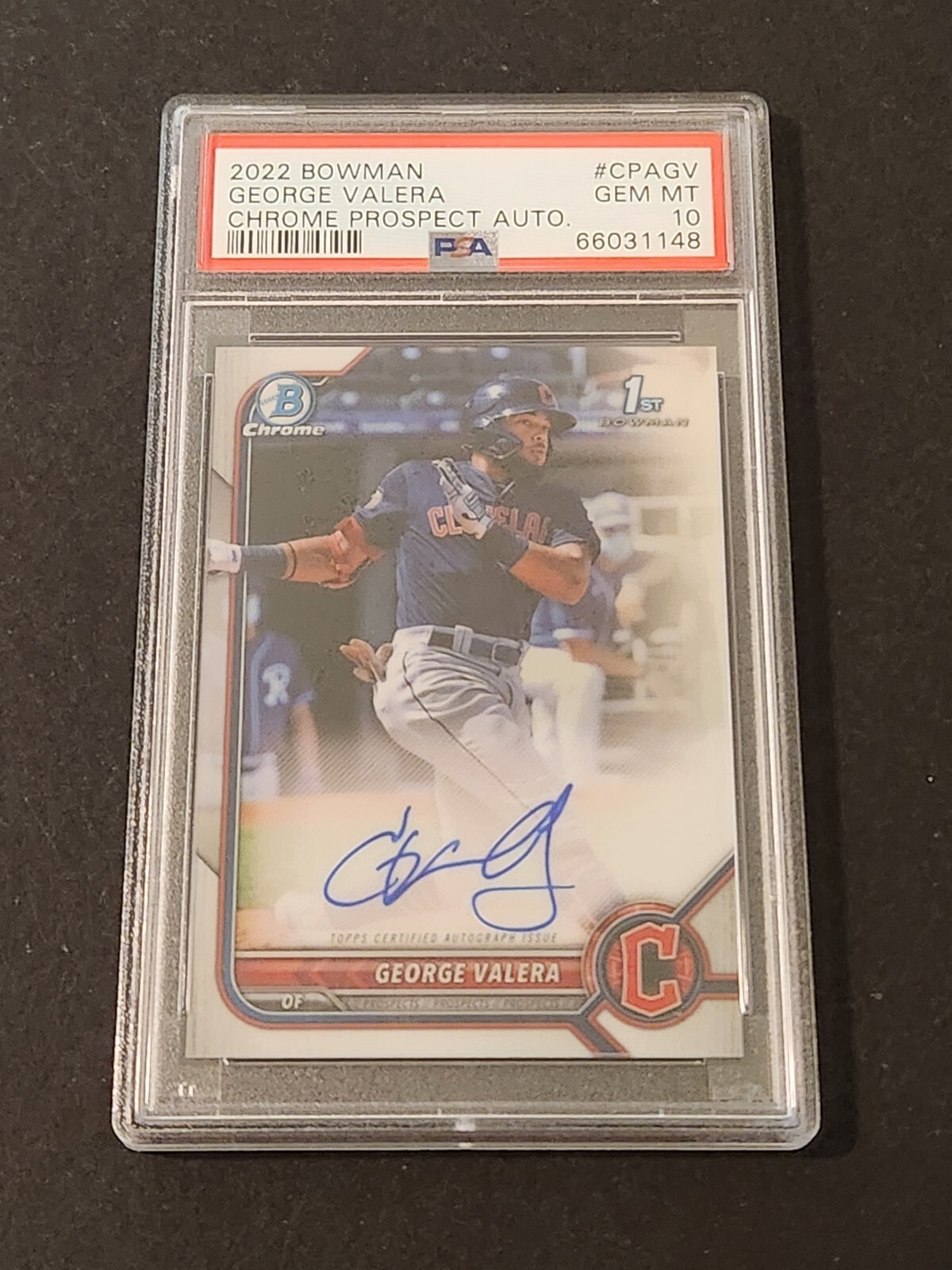 2022 1st Bowman Chrome George Valera Auto PSA 10 Guardians RC ROOKIE