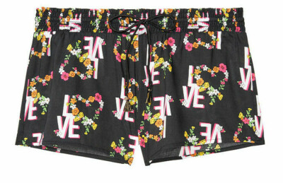 Victorias Secret Floral L-O-V-E Sleep Shorts Size L Multi-Colors Lightweight NWT