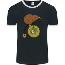 Funny Cycling Kiwi Bicycle Bike Mens Ringer T-Shirt FotL
